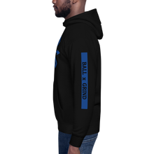 Load image into Gallery viewer, BALL+GRIND - GRIND MODE (BLACK/BLUE) Unisex Hoodie