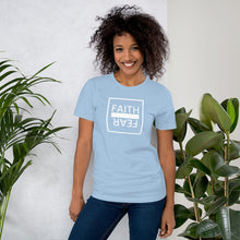 Load image into Gallery viewer, Ball+Grind - "FAITH OVER FEAR" White Box Short-Sleeve Unisex T-Shirt
