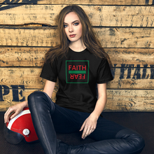 Load image into Gallery viewer, Ball+Grind - "FAITH OVER FEAR" Green/Black/Red Short-Sleeve Unisex T-Shirt