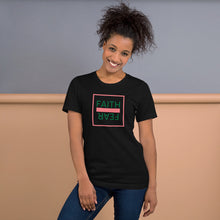 Load image into Gallery viewer, Ball+Grind - "FAITH OVER FEAR" Pink/Green Short-Sleeve Unisex T-Shirt