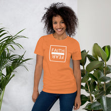 Load image into Gallery viewer, Ball+Grind - "FAITH OVER FEAR" White Box Short-Sleeve Unisex T-Shirt