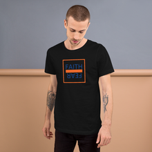 Load image into Gallery viewer, Ball+Grind - "FAITH OVER FEAR" Blue/Orange Short-Sleeve Unisex T-Shirt
