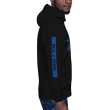 Load image into Gallery viewer, BALL+GRIND - GRIND MODE (BLACK/BLUE) Unisex Hoodie