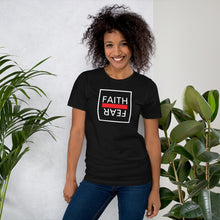 Load image into Gallery viewer, Ball+Grind - "FAITH OVER FEAR" Black/Red/White Short-Sleeve Unisex T-Shirt