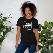 Load image into Gallery viewer, Ball+Grind - "FAITH OVER FEAR" White Box Short-Sleeve Unisex T-Shirt