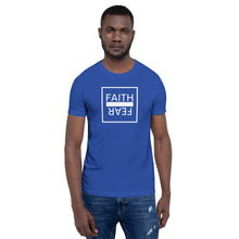 Load image into Gallery viewer, Ball+Grind - "FAITH OVER FEAR" White Box Short-Sleeve Unisex T-Shirt