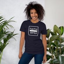 Load image into Gallery viewer, Ball+Grind - "FAITH OVER FEAR" White Box Short-Sleeve Unisex T-Shirt