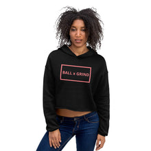 Load image into Gallery viewer, Ball+Grind - Black and Pink Women's Crop Hoodie