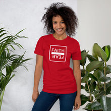 Load image into Gallery viewer, Ball+Grind - "FAITH OVER FEAR" White Box Short-Sleeve Unisex T-Shirt