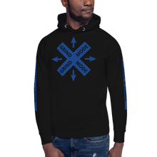 Load image into Gallery viewer, BALL+GRIND - GRIND MODE (BLACK/BLUE) Unisex Hoodie