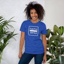 Load image into Gallery viewer, Ball+Grind - "FAITH OVER FEAR" White Box Short-Sleeve Unisex T-Shirt