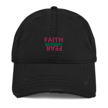 Load image into Gallery viewer, BALL + GRIND "FAITH OVER FEAR" (Pink/Green Letter) Distressed Dad Hat