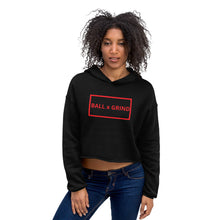Load image into Gallery viewer, Ball+Grind - Black and Red Women's Crop Hoodie