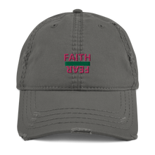 Load image into Gallery viewer, BALL + GRIND "FAITH OVER FEAR" (Pink/Green Letter) Distressed Dad Hat
