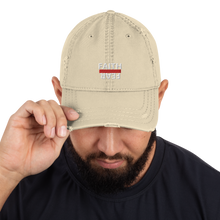 Load image into Gallery viewer, BALL + GRIND "FAITH OVER FEAR "White Letter" Distressed Dad Hat