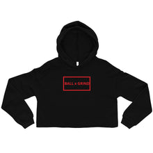 Load image into Gallery viewer, Ball+Grind - Black and Red Women's Crop Hoodie