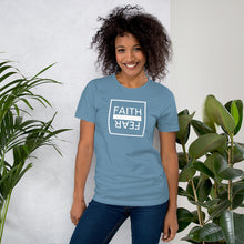 Load image into Gallery viewer, Ball+Grind - "FAITH OVER FEAR" White Box Short-Sleeve Unisex T-Shirt