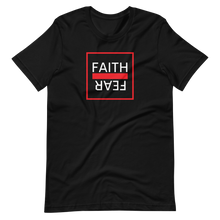 Load image into Gallery viewer, Ball+Grind - "FAITH OVER FEAR" Black/Red/White Short-Sleeve Unisex T-Shirt